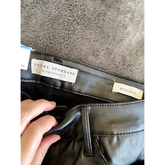 Social Standard by Sanctuary NWT Ankle Skinny Pleather Pants, Size 10, MSRP $79 - Picture 8 of 10